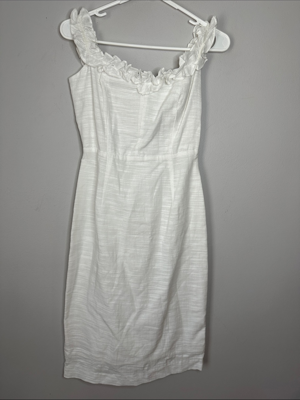 Slide Show White Ruffle-Trim Dress size 8